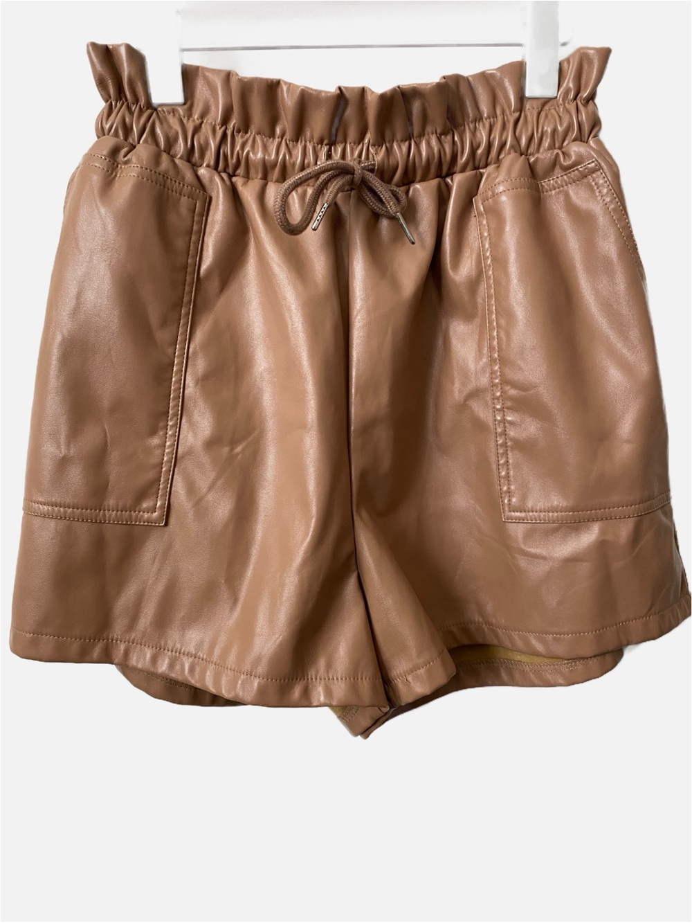 Faux Leather Paper-bag Shorts Hyfve
